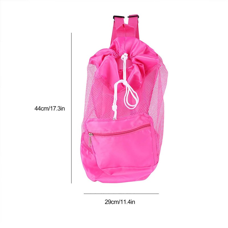 Children Kids Mesh Drawstring Backpack Summer Outdoor Beach Shell Toy