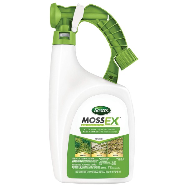 Scotts MossEx 3-in-1 Ready-Spray, Moss Killer for Lawns, Hard Surfaces, and More, 32 fl. oz.