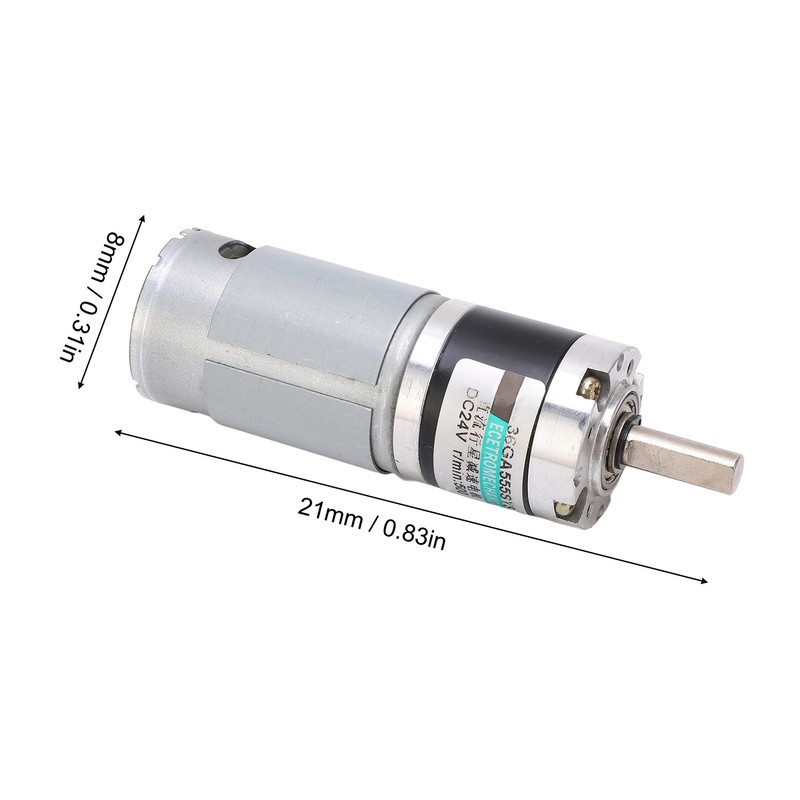 Black Silver Mini Gear Motor Low Noise High Torsion Robust
