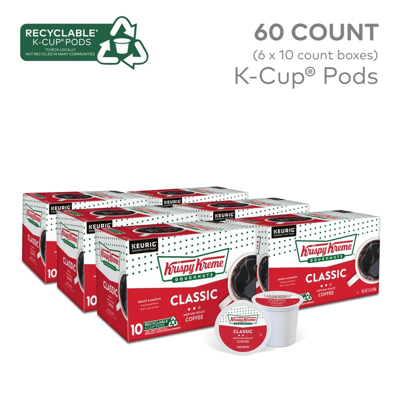Krispy Kreme Classic Keurig Single-Serve K-Cup Pods, Medium Roast Coffee,