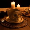 Fecheche Food Safe Skull Bowl for Eating, Ceramic Skull Shaped