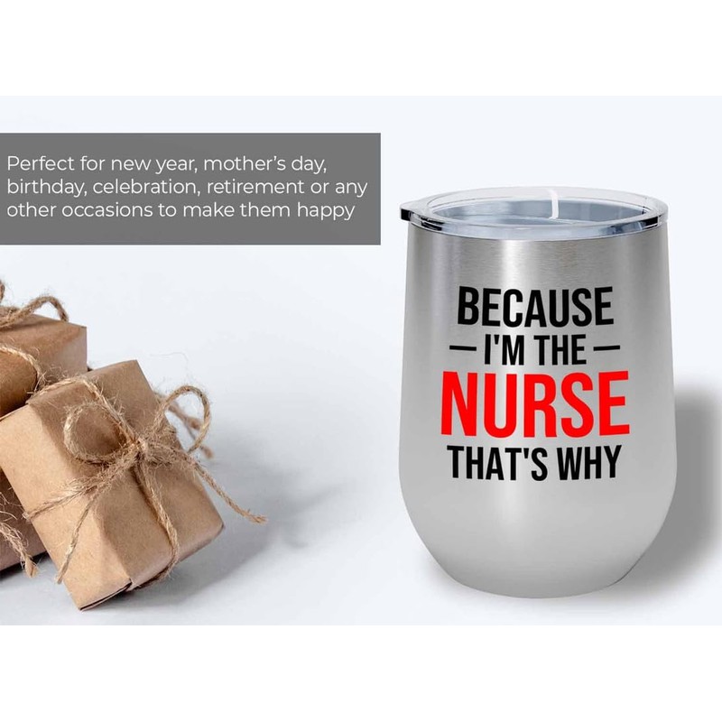 Nurse Silver Edition Wine Tumbler 12oz - i'm the Nurse