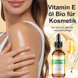 Soleneva Vitamin E Öl für Hautpflege & Haarpflege - Vitamin E öl Bio für Kosmetik - Vitamin E Oil zur Straffung Prallen Haut - Körperöl für Reduzierung Feinen Linien und Narben - Anti Falten Massageöl