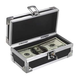TOLIDA Aluminium Alloy Lockable Cash Box - Single Row Money Storage Organizer, Currency Storage Box, Storage Box with Lock for Paper Money Currency Ticket