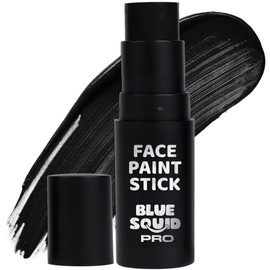 Blue Squid PRO Black Face Paint Stick - Waterproof Body Paint for Adults & Kids Eye Black Baseball, Eyeblack Softball - Vegan Hypoallergenic Twist-Up Non-Toxic Makeup Stick for Cosplay, Sports & SFX