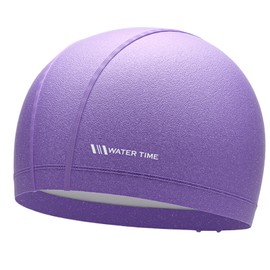 WATERTIMEスイムキャップ大人用ユニシスシリコンコーティングヘアケア高保湿快適伸縮プール紫外線カット (紫)