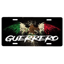 Guerrero Mexico Aluminum License Plate Sign Placa 6" x 12"