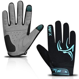 WFX Full Finger Cycling Gloves for Men & Women, Touchscreen Bike Gloves for MTB, Road, BMX & Motorcycle, Breathable Anti-Slip Padded Gloves for Riding, Fitness and Outdoor Sports (Black, XL)