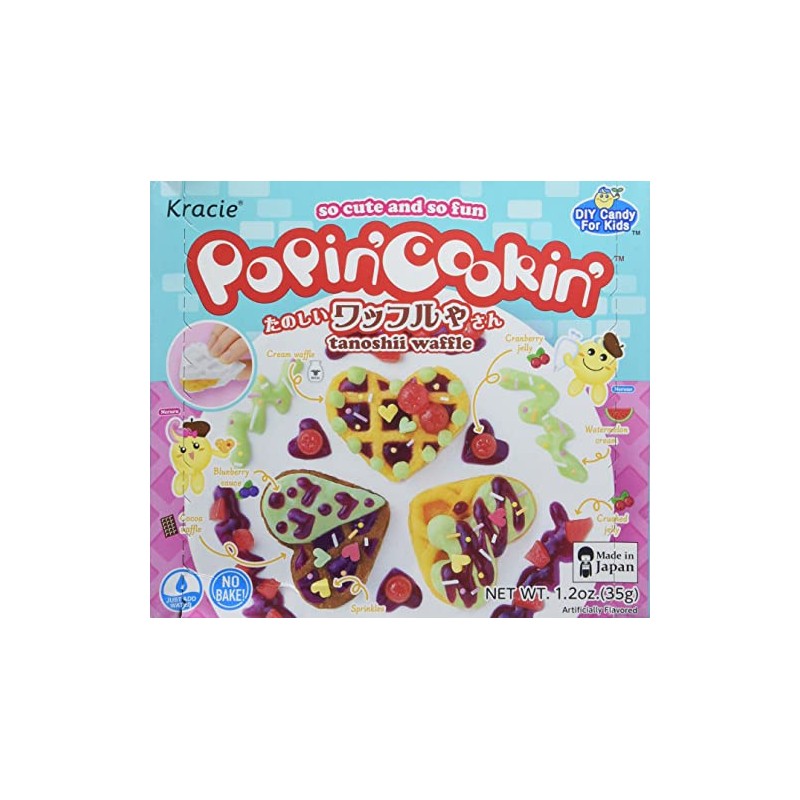 Kracie Popin' Cookin' Diy Candy for Kids, Waffle Kit, 1.2