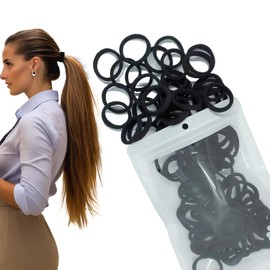 100PCS Hair Ties,Hair Scrunchies for Women, Elastic Hair Bands for Thick, Curly, and Thin Hair. No Damage No Slip Hair. Elastics Ponytail Holder for Curly Hair. Soft Elastic. (100PCS-Black)