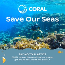 CORAL 100% Compostable Spoons - 120 Heavy Duty No Plastic Spoons (6.5 inch) - Break-Resistant with Smooth Edges, Eco-Friendly Alternative to Plastic Cutlery - Biodegradable & Disposable Spoons