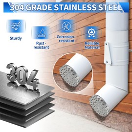 Gutter Leaf Protection Downpipe, Leaf Catcher Grid 100 mm, Gutter Leaf Stop, Downpipe Sieve for Flat Roof Drain, Drains and Downpipes, Gutter Sieve (90-110 mm)