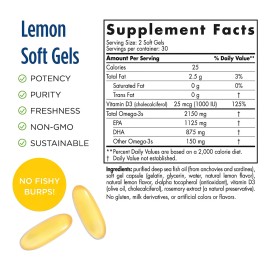 Nordic Natural's Ultimate Omega D3 2150mg 1000 Iud3 60 Sg Sabor Sin Sabor