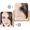 YEAKE Vanity Makeup Mirror with Natural Bamboo Stand, 8 Inch