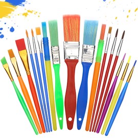 12PCS Paint Brushes for Kids, MCpinky Toddler Paint Brushes Large Chubby Paintbrushes Preschool Paint Brushes for Washable Paint Acrylic Paint Yellow