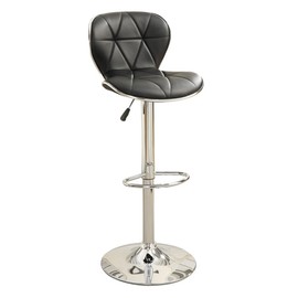 Poundex Bobkona Riggan Set of Two Adjustable PU bar Stool in Black