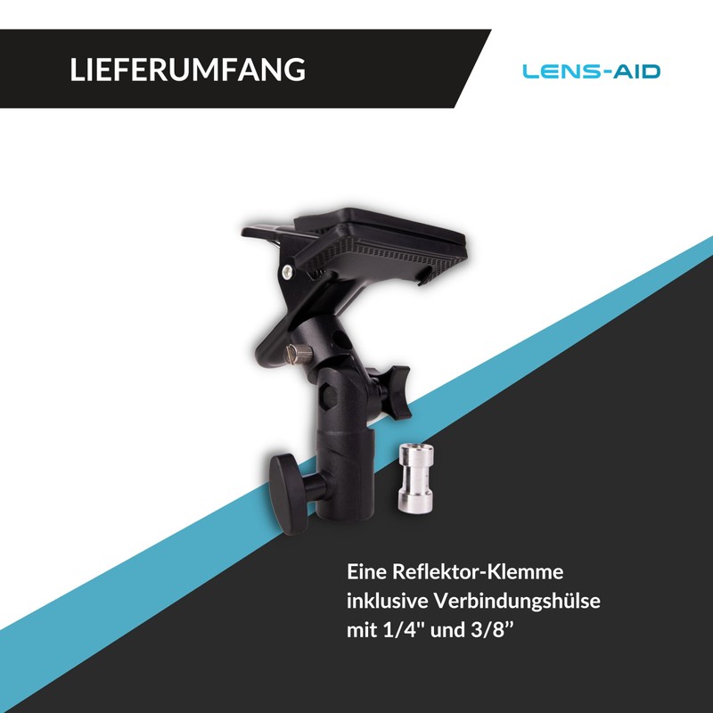 Lens-Aid Reflector Clamp for Photo Studio: Tripod Holder Made of