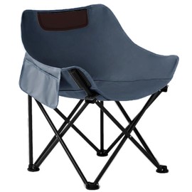 Kvittra Camping Folding Chair, Heavy Duty Oversized Portable Outdoor Chair, Foldable Camp Chair with Side Pocket, Carry Bag Included, Collapsible Chair for Camping, Tailgates, Beach