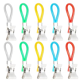 CUIDAKJ Pack of 10 Towel Clips, Hanger for Towels, Towel Hanger Clip, Towel Clips for Hanging, Towel Clips Hanger, Hook for Towels Clip – 5 Colours