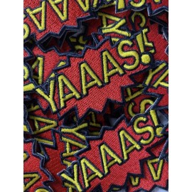 The Patch Bunker Yaaas Iron-On Word Design Patch Slay with Style 2.75 inches