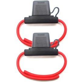 VANTRONIK Waterproof Maxi Inline Fuse Holder 8 Gauge AWG Wire 15.8 Inches Long, Fit for Blade Big Fuse in Vehicle/Boat/RV/Tractor Up to 100A DC, Super Heavy Duty, 2 Pack