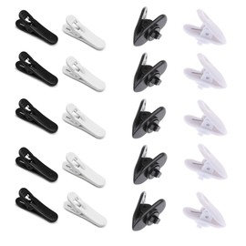 Hezhou Headphone Cable Clips Plastic Headphone Wire Clip Black Headset Clips White Headphone Wire Clip Earphone Clips Microphone Cable Clip Headphone Cable Clamp Clothing Clip (20)
