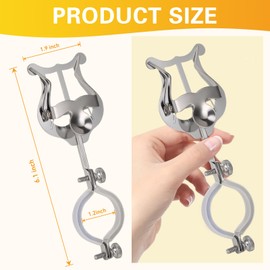 Clarinet lyre,2 Pack Silver Clarinet Lyre Holder for Marching Band,6.02Inch Clarinet Oboe Sheet Music Clip and Flip Folder,General Musical Instruments Accessories