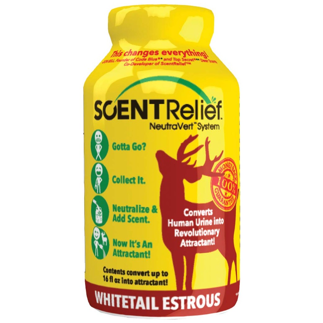 Scent Relief Whitetail Deer Attractant - Make Your own Deer Scent. Converts Human Urine to Revolutionary Deer Attractant. Whitetail Tarsal, Doe, Buck, Estrus