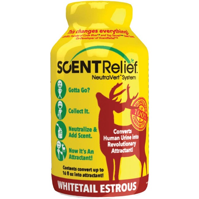 Scent Relief Whitetail Deer Attractant - Make Your own Deer Scent. Converts Human Urine to Revolutionary Deer Attractant. Whitetail Tarsal, Doe, Buck, Estrus