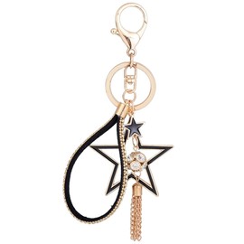 Lady Rhinestone Pony Silk Scarves KeyChain Bag Pendant Car pendant KeyChain Crystal KeyChain, Style-32, Medium