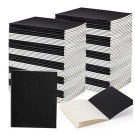 100 Pack Mini Kraft Paper Notebook, 5.5" x 4.13" Blank Pocket Notepad Bulk, Black Cover Small Travel Journal, Pocket Memo Diary Subject Notebook Sketchbook for Students Writing Office School Supplies