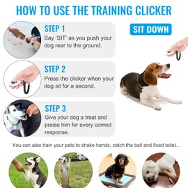 Dogs Clicker, [2 Pcs] Diyife Clickers for Dog Training with Wrist Strap Clicker Training for Dog Puppy Cat (Blue&White)