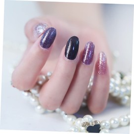 Outanaya 3sheets Glitter Nail Art Stickers Shiny Decals for Manicure Decoration for Women Parties Events -c