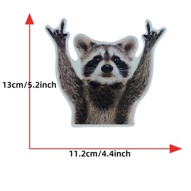 HEYIBURAN 3 Pcs Car Stickers & Decals, Cute & Funny Raccoon Stickers, Waterproof Vinyl Stickers, Bumper Stickers, Decor for Cars, Laptops, Windows, Doors, Black