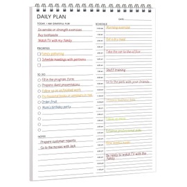 DOURA 24 Hour Daily Planner - Daily Schedule Notepad With 51 Sheets, Daily Planner with Hourly Schedule, Daily Hourly Planner, 6.7" * 9.5"