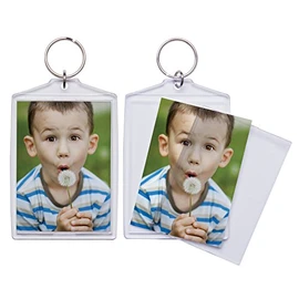 Snapins 2.5" x 3.5" Jumbo Acrylic Snap-in Photo Keychains - Pack of 36