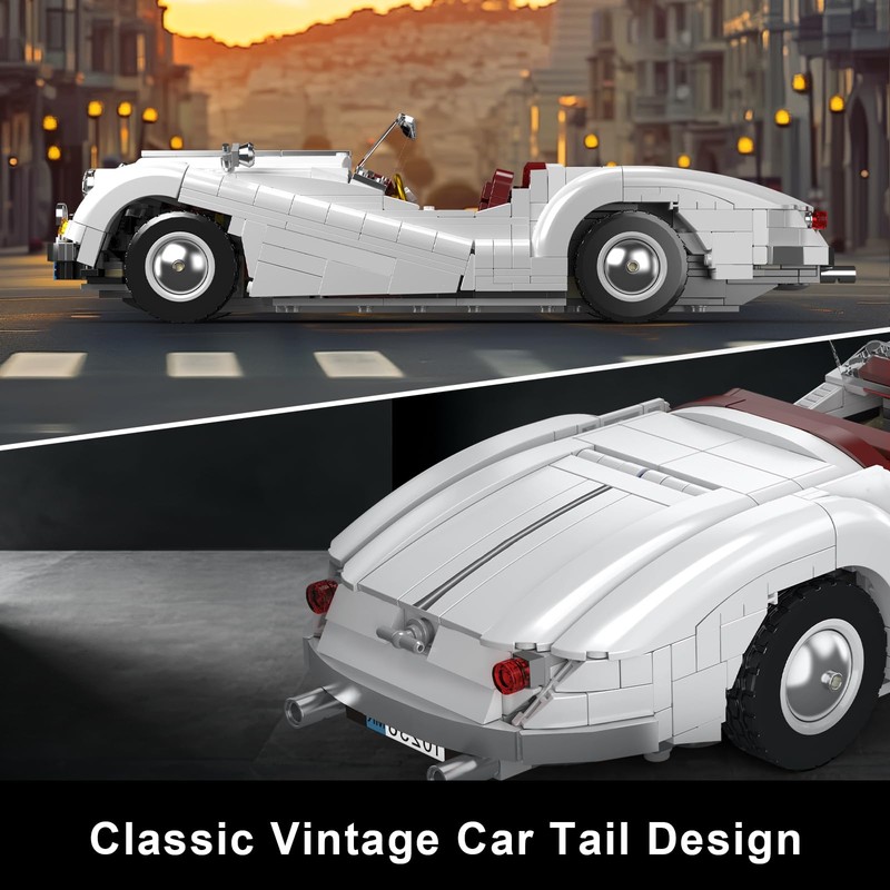 Mould King Classic Car Building Set, MOC Convertible Supercar Model
