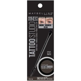 Maybelline New York Tattoostudio Brow Pomade Long Lasting, Buildable, Eyebrow Makeup, Black Brown, 0.106 Ounce
