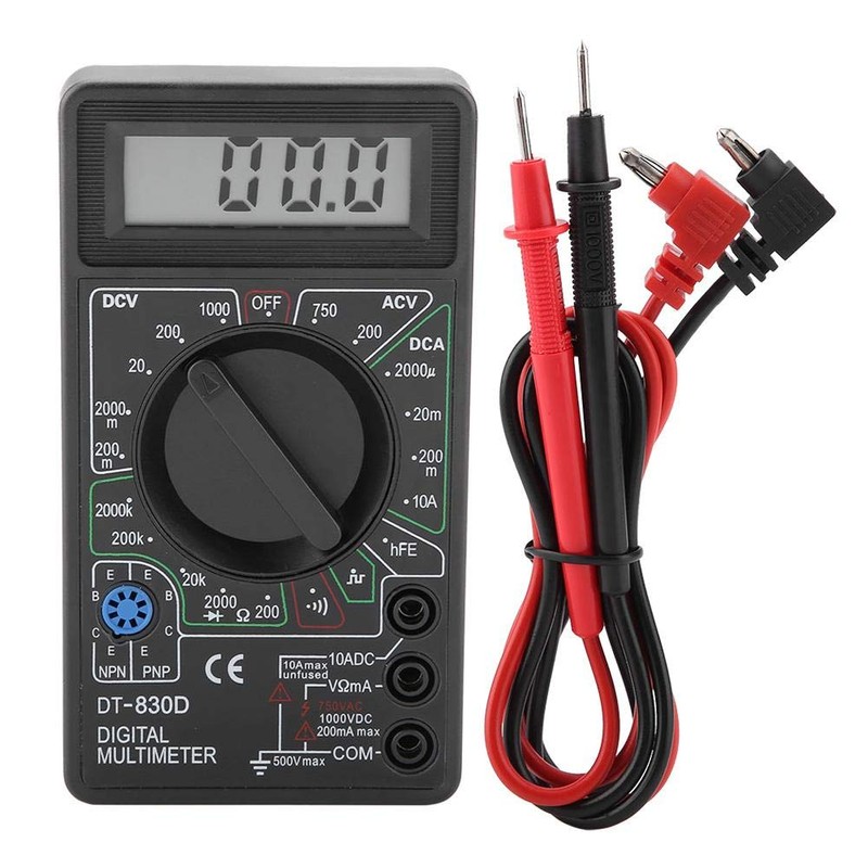 Black DT830D Auto Ranging Digital Multimeter, Continuity Ohm Digital Multimeter,