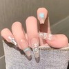 24 PCS Romantic Nail Tips Sheer Long Fake Nails Ballet