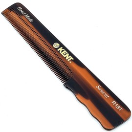Kent R18T Handmade All Fine Tooth Pocket Comb for Men, Hair Comb Straightener for Everyday Grooming Styling Hair, Mustache and Beard, Use Dry or with Balms, Saw Cut and Hand Polished, Made in England