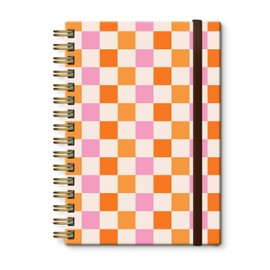 DHGPTS Spiral Journal Notebook, A5 Cute Notebooks for Women Men, College Ruled Hardcover Notebook for Work & Note Taking, 60 Pages Double-Wire Journals for Writing Funny Colorful Plaid