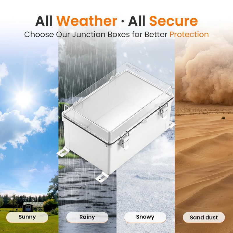 QILIPSU Waterproof Junction Box IP67 Outdoor Plastic Electrical Project Enclosure