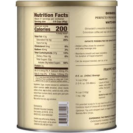 Ghirardelli White Mocha Premium Frappé Mix, 3.12 lb Can with Ghirardelli Stamped Barista Spoon