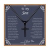IEFLIFE Son Cross Necklace - Black Cross Necklace for Men,