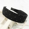 Burnaby black ribbed dot hairband wide headband / 버나비 블랙