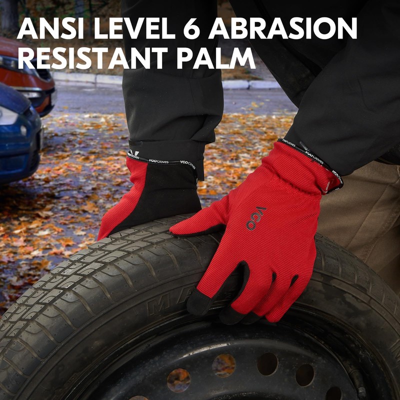 Vgo... 1Pair 5℃/41°F Winter Work Gloves, Cold Weather Safety Work