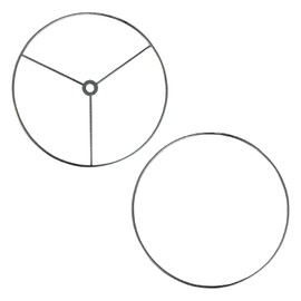 I Like That Lamp Wire Lamp Shade Rings with European Fitter (8” Diameter), Includes 2 Galvanized Steel Silver Drum Rings, Make DIY Table/Floor/Pendant Lamps, Compatible with most IKEA & Target Lamps
