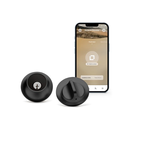 Level Lock Smart Lock, Keyless Entry, Smartphone Access, Bluetooth Enabled, Works with Apple HomeKit - Matte Black