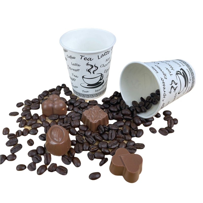 100 x 7oz (120cc) Single Wall Printed Paper Cups for